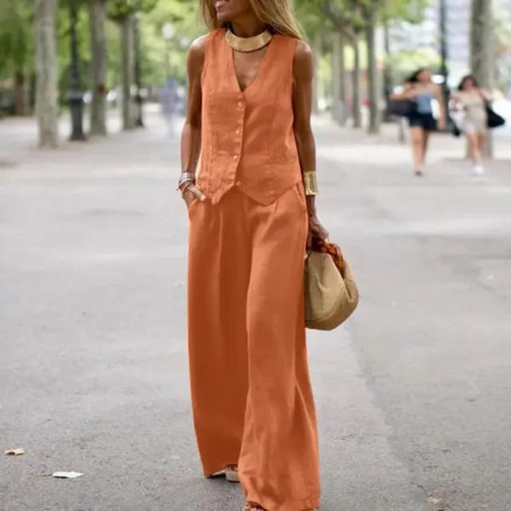 TS | Elegant set for women - top and pants