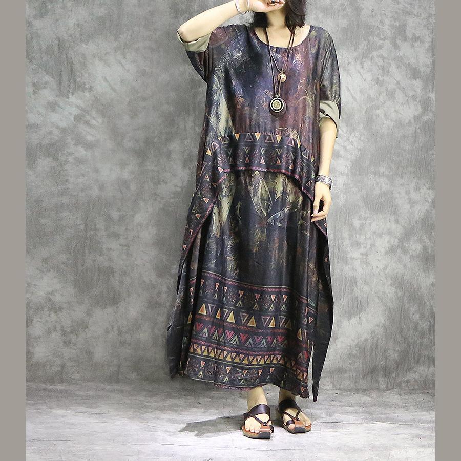 LD | Mooi met wijde pijpen broek zijden kleding vrouwen stijlvolle shirts rode prints tuniek jurk zomer twee stuks