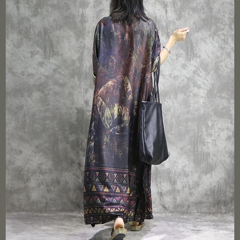 LD | Mooi met wijde pijpen broek zijden kleding vrouwen stijlvolle shirts rode prints tuniek jurk zomer twee stuks