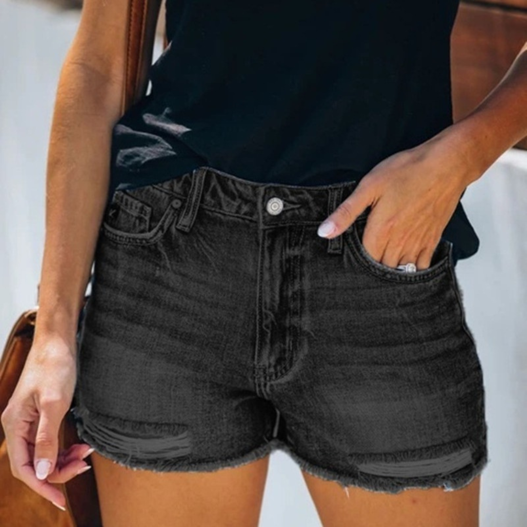 TS | Summery denim shorts for women with playful fringes