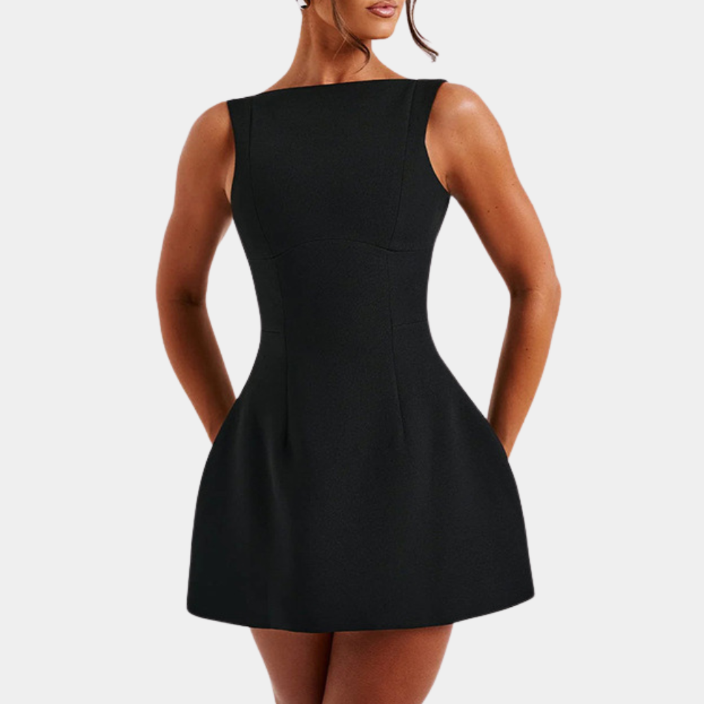 LM | Elegant mini dress with open back for women