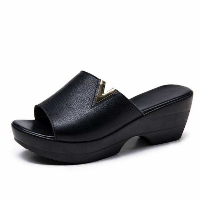 LD | Slip-on Sandalen met middelhoge hakken voor dames