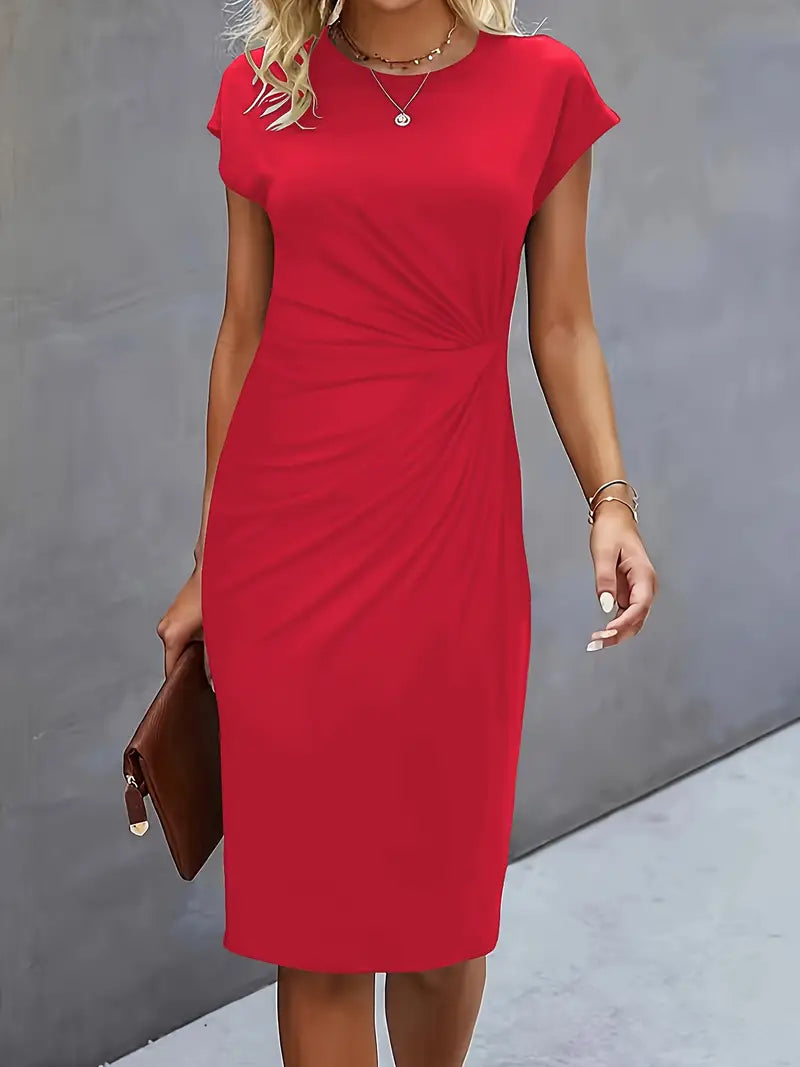 LM | Midi dress with bow at the front for women