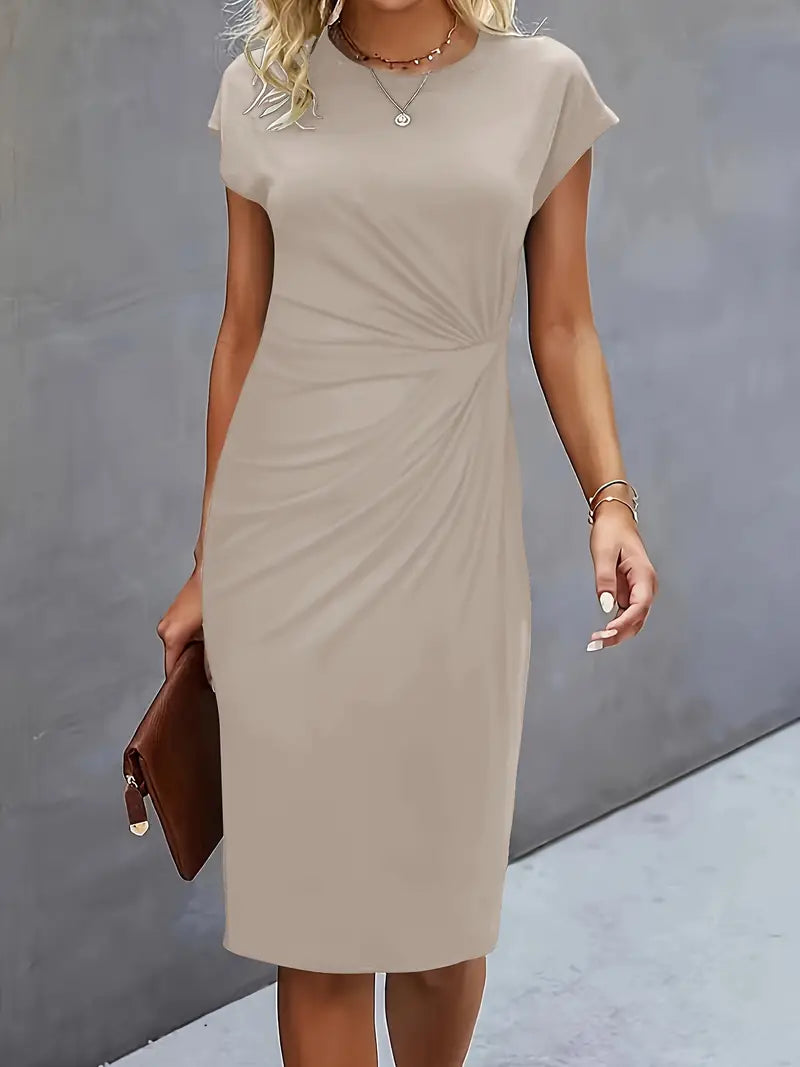 LM | Midi dress with bow at the front for women