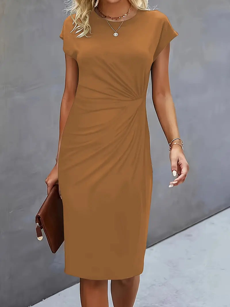 LM | Midi dress with bow at the front for women