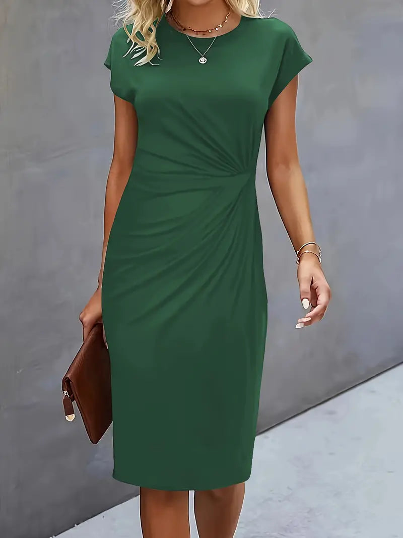 LM | Midi dress with bow at the front for women