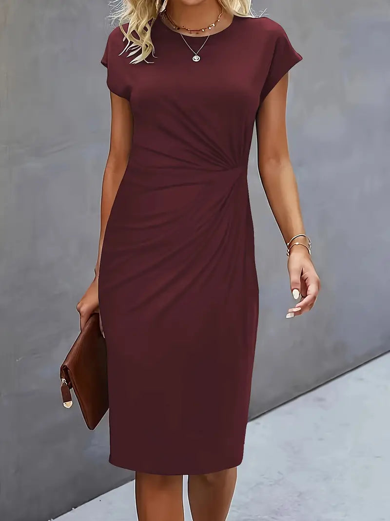 LM | Midi dress with bow at the front for women