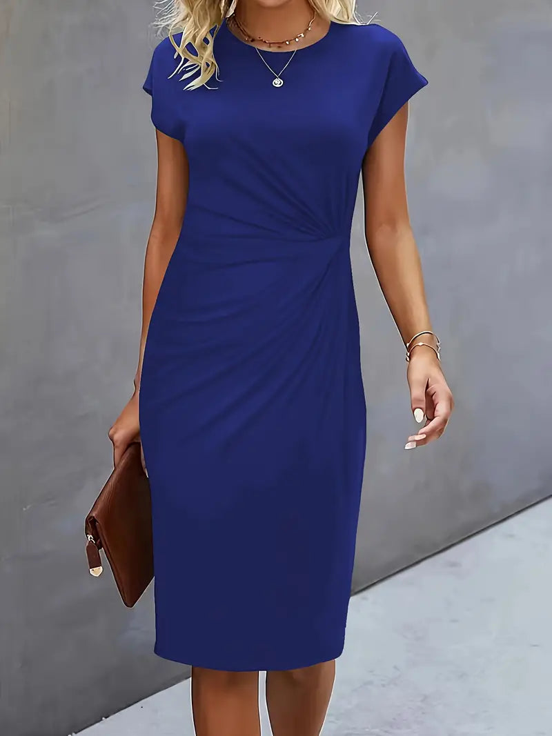 LM | Midi dress with bow at the front for women