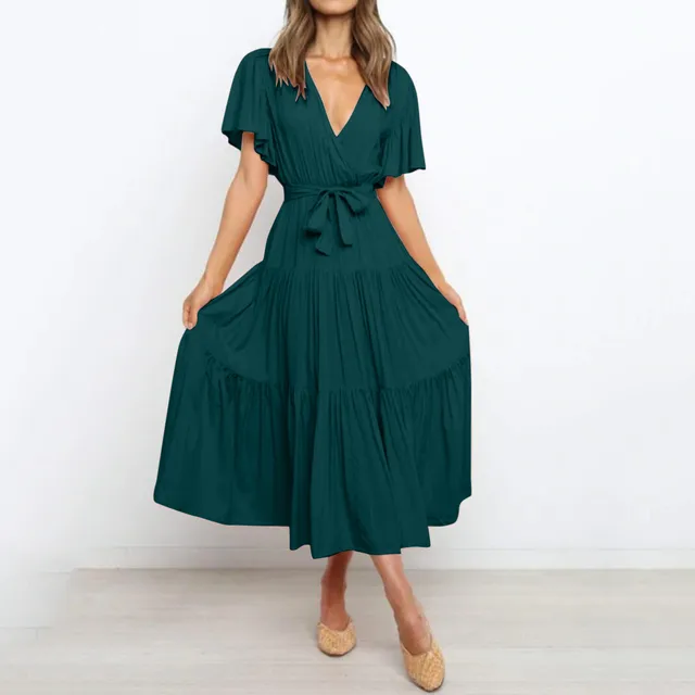 LM | Maxi dress with deep V-neckline