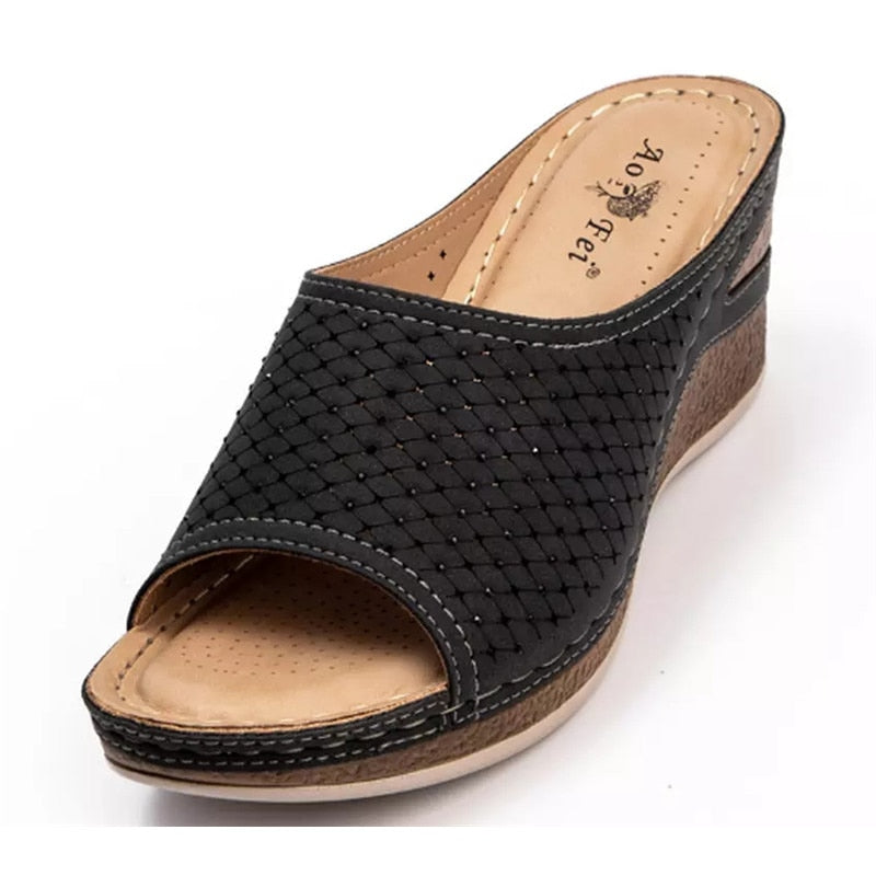 LD | Womens Open Toe Wedge Sandalen