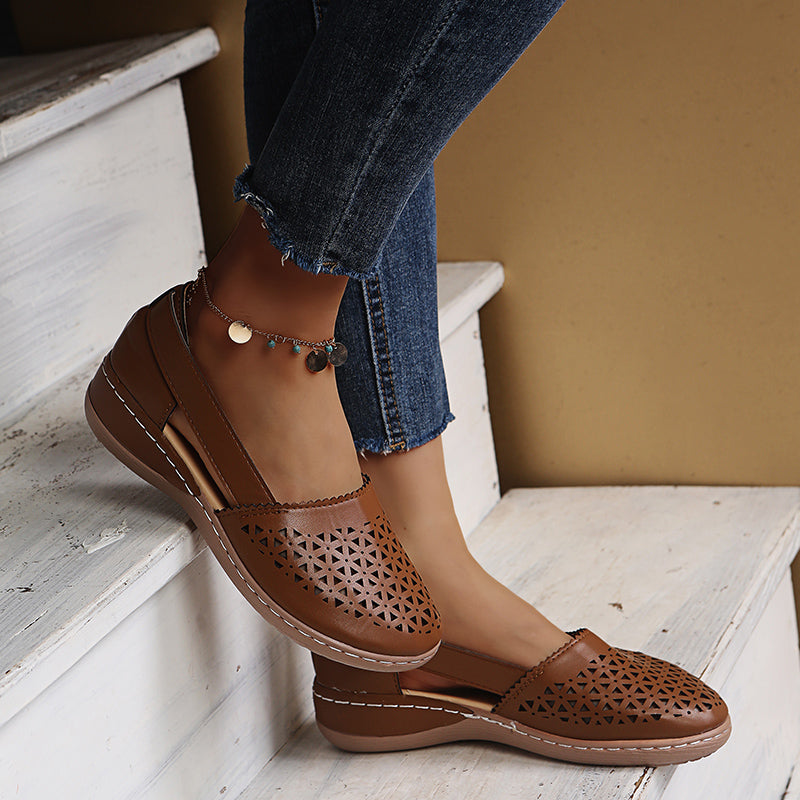 LD | Vrouwen Wedges Orthopedische Hollow Out Vintage Sandalen