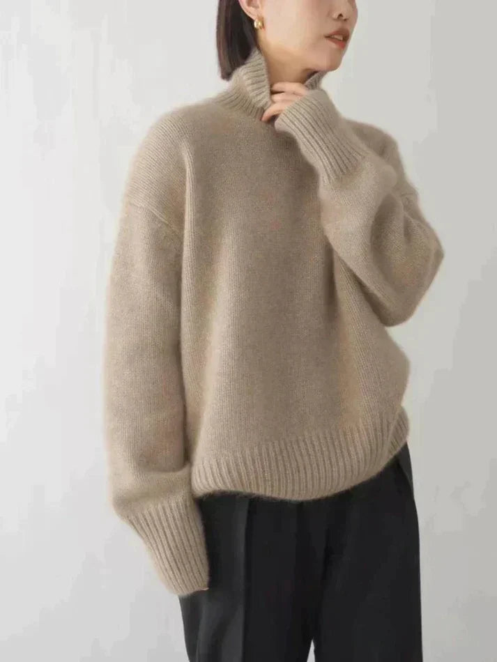TS | Minimalist knitted sweater with a high neckline