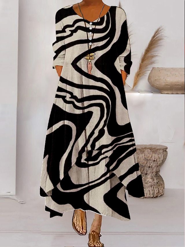 TS | Long sleeve maxi dress - button neckline