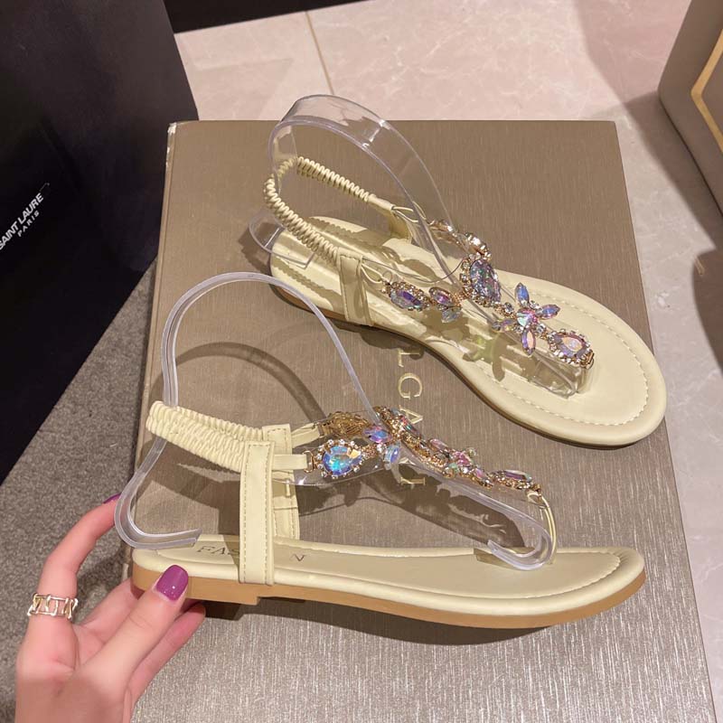 LD | sandalen met bloemen en bergkristallen voor vrouwen