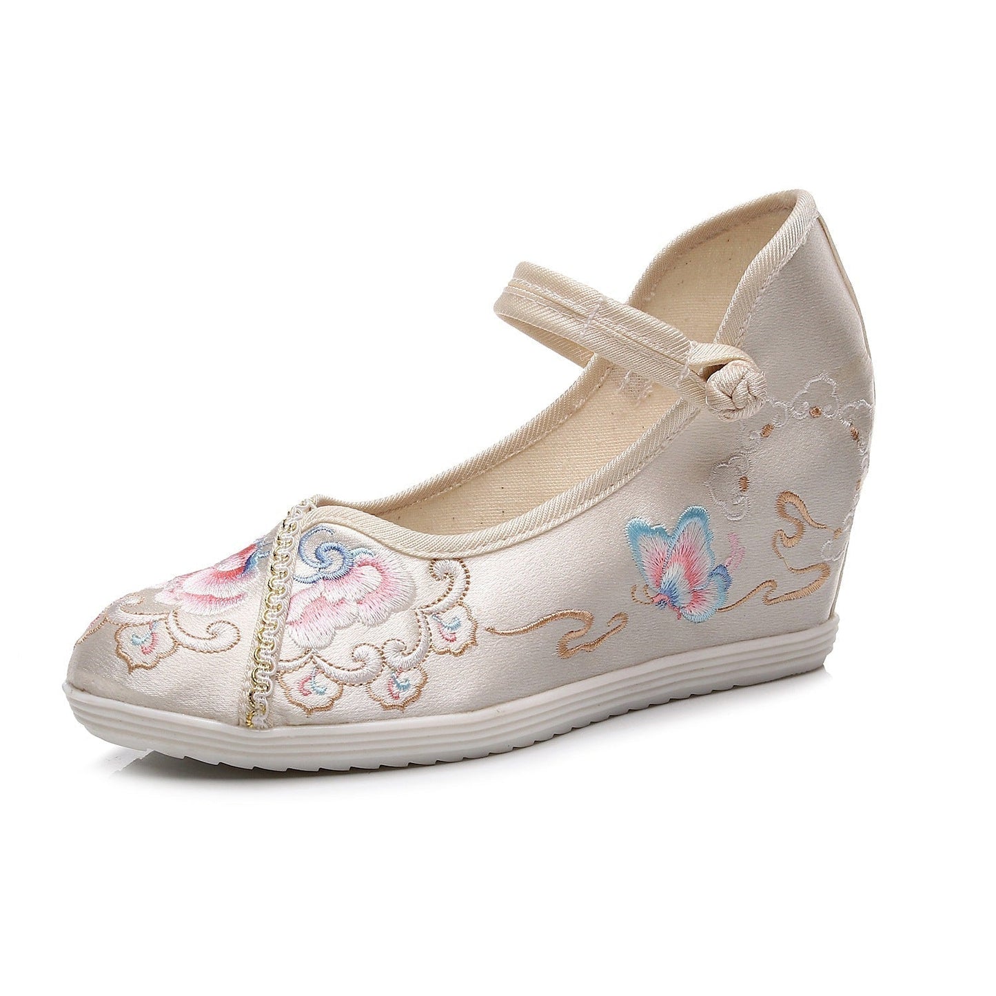 TS | Elegant embroidered wedge shoes