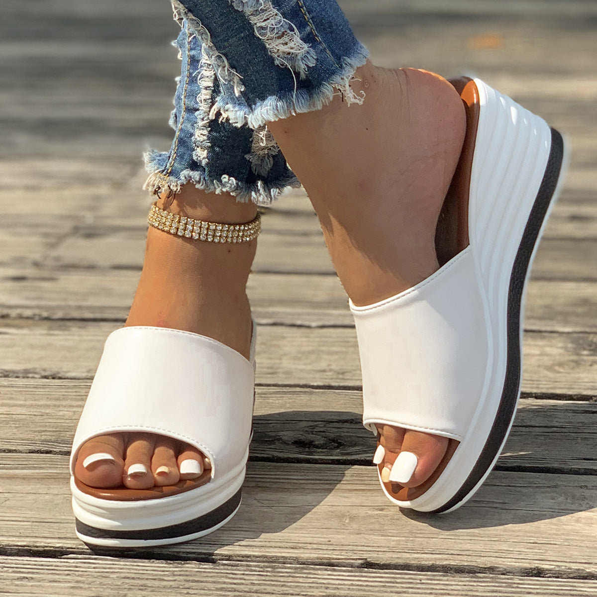 LD | Fish Mouth Wedges Zomer Sandalen