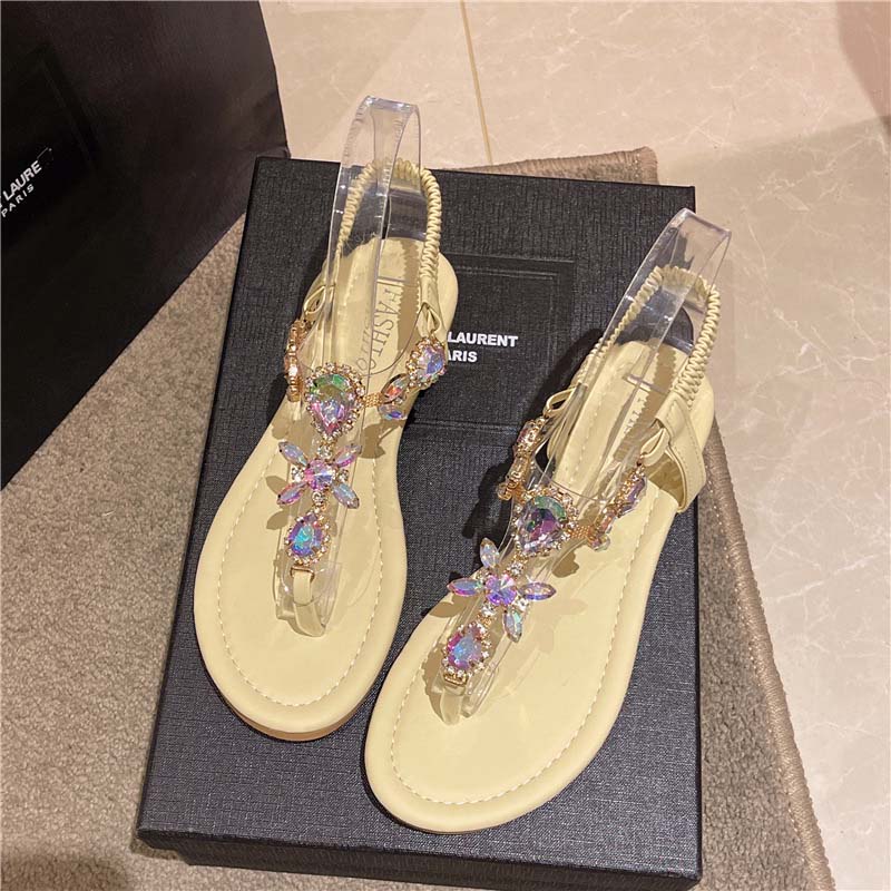 LD | sandalen met bloemen en bergkristallen voor vrouwen