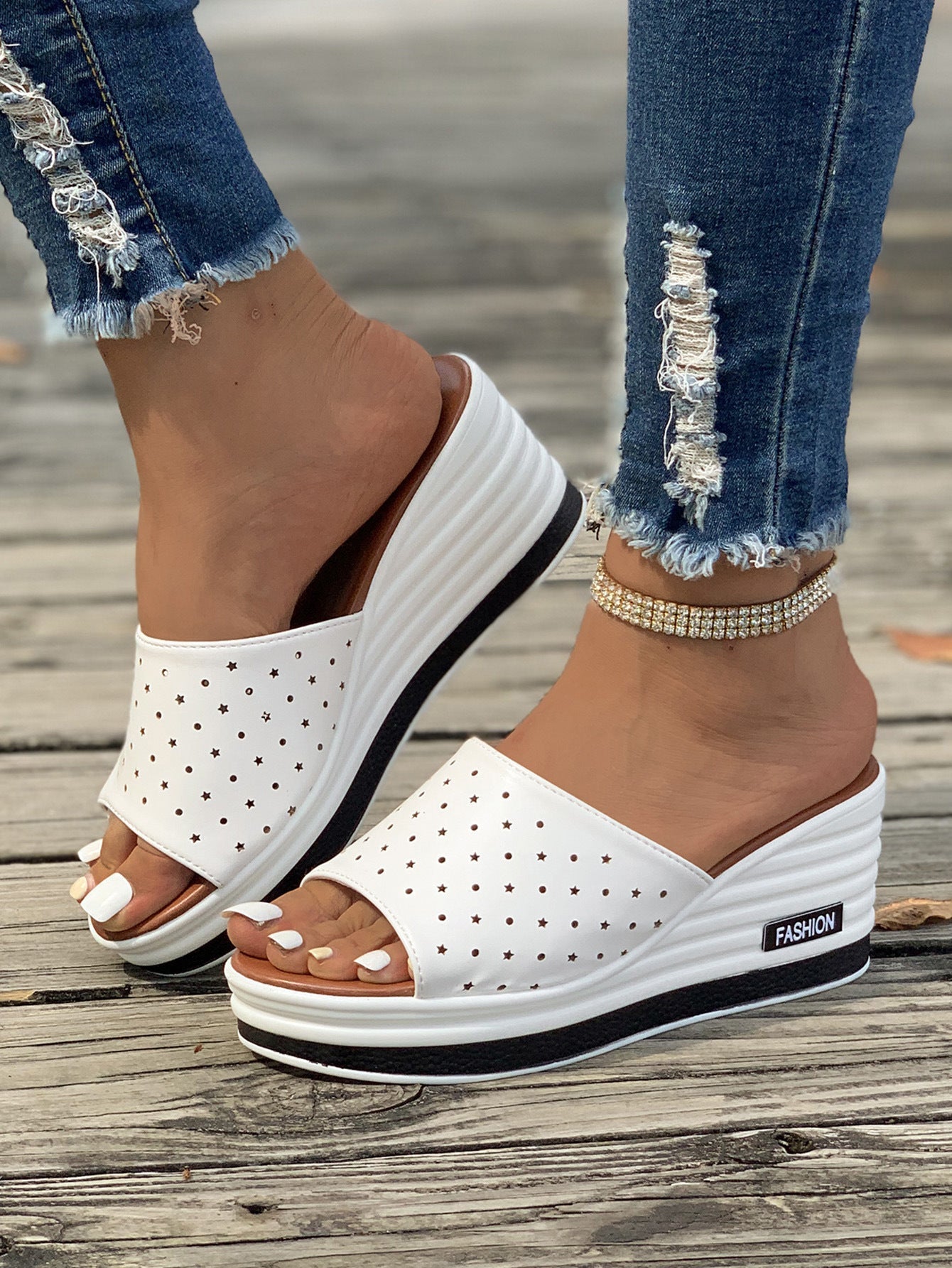 LD | Fish Mouth Wedges Zomer Sandalen