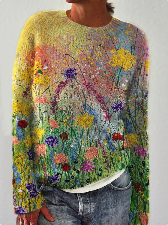 TS | Artistic landscape knit sweater