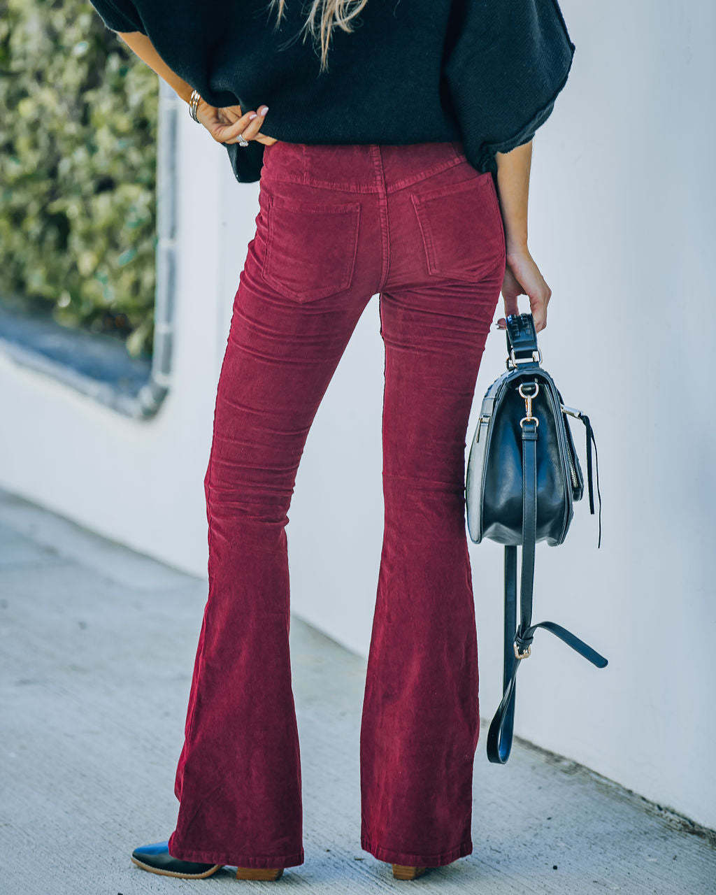 Stijlvolle uitlopende corduroy broek
