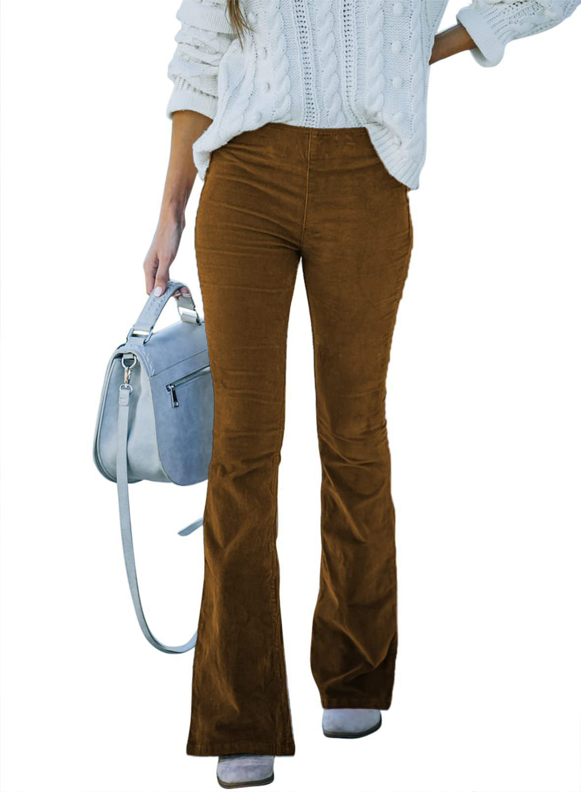 Stijlvolle uitlopende corduroy broek