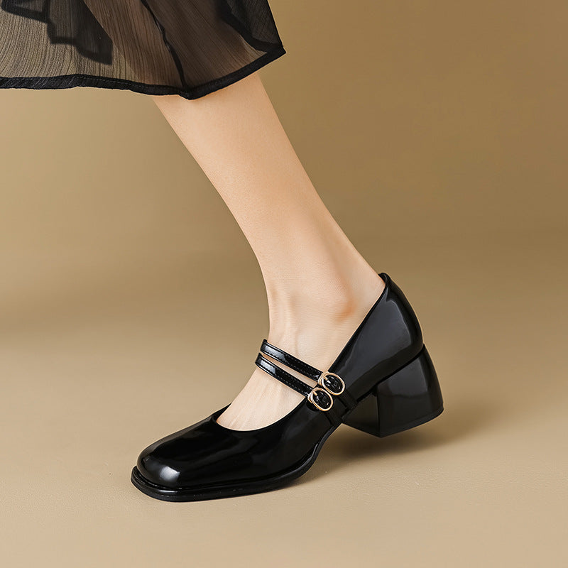 TS | Vintage shoes with double strap and block heel