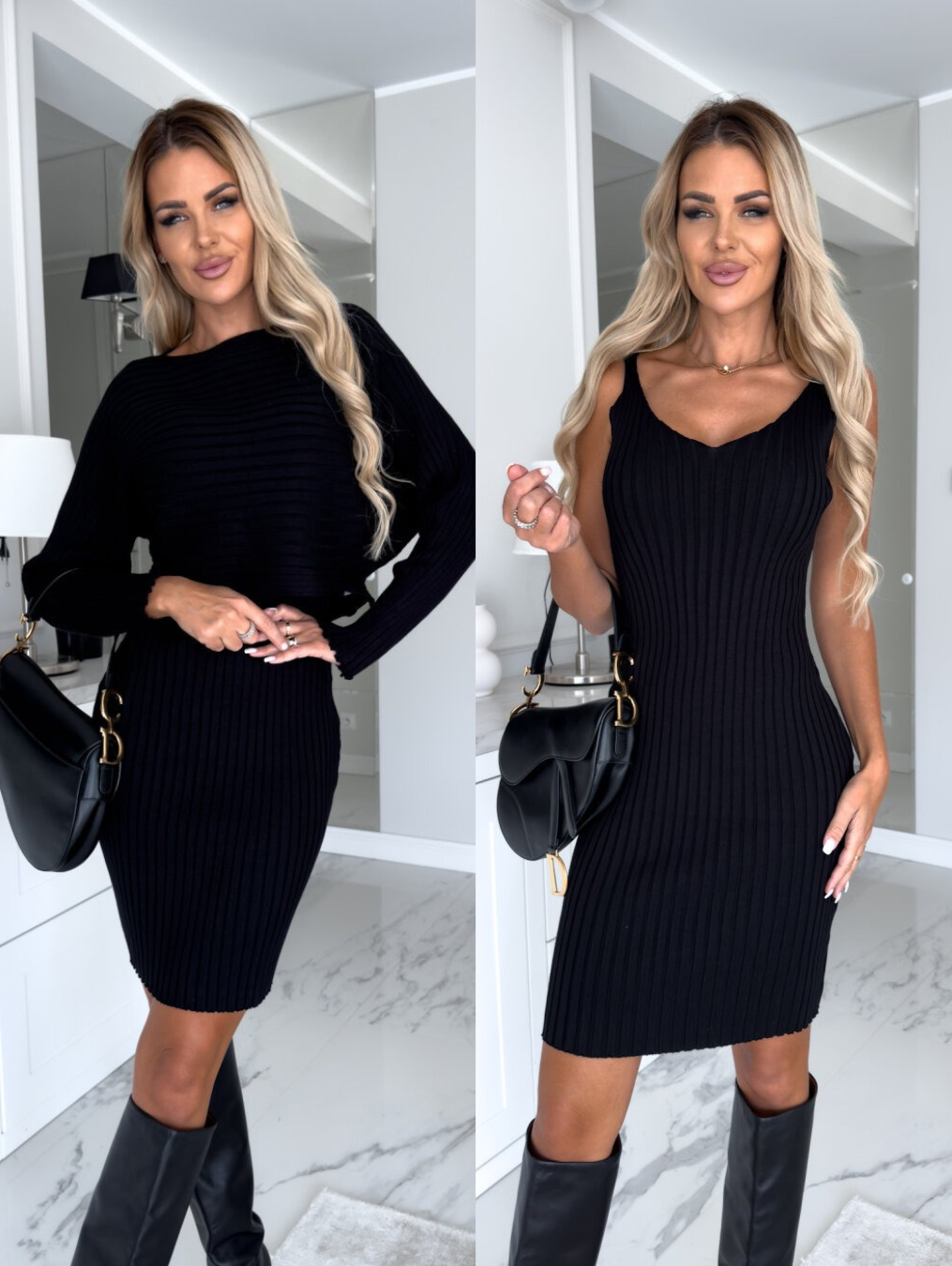 LM | Sleeveless dress with matching sweater