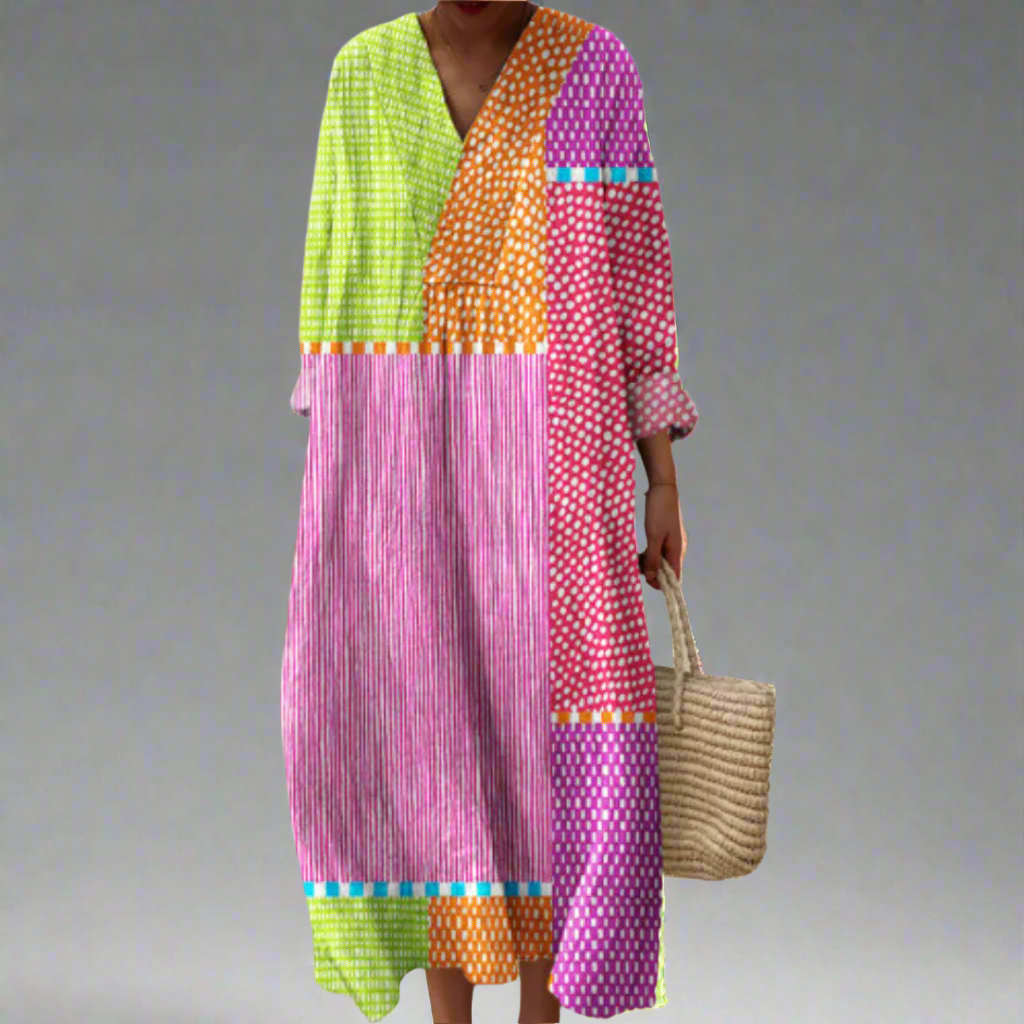 LD | Patchwork Polka Maxi Dress