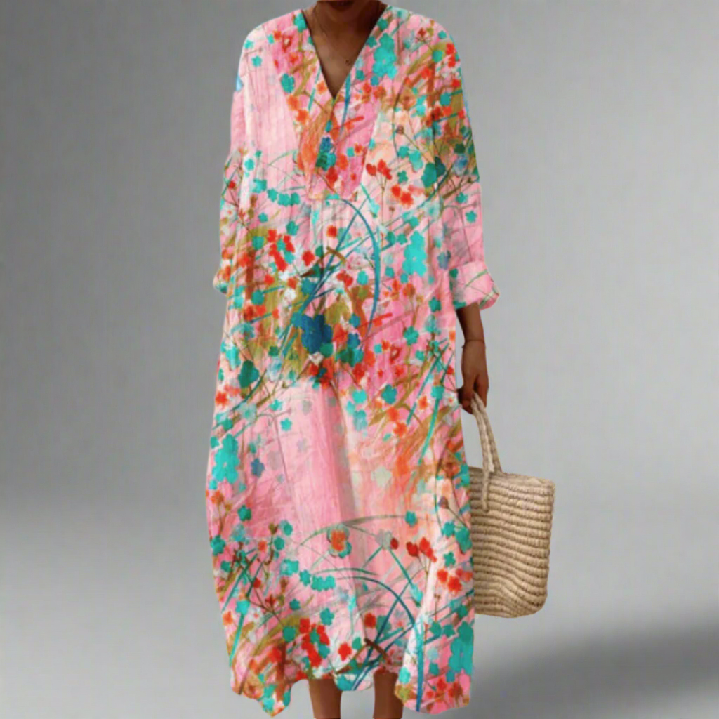 LD | Soft Blush Floral Flow Dress