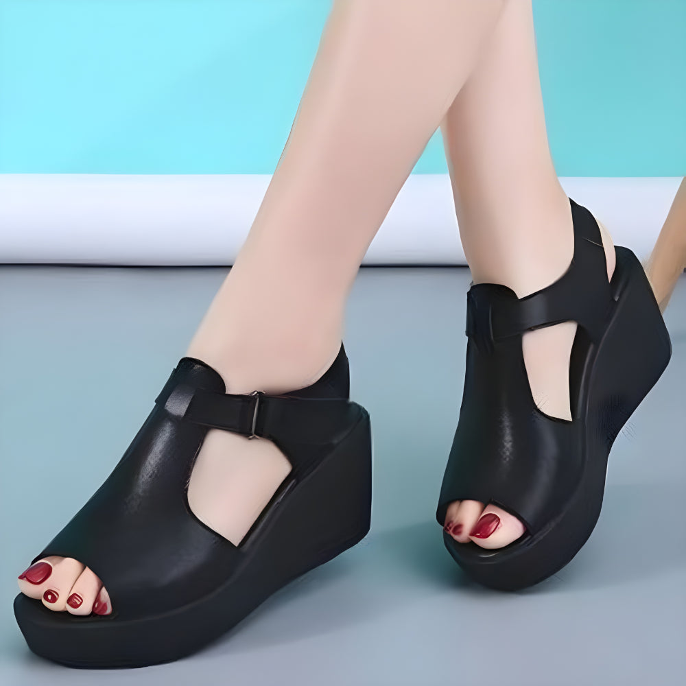 LD | Leren Vrouwen Platform Sandalen