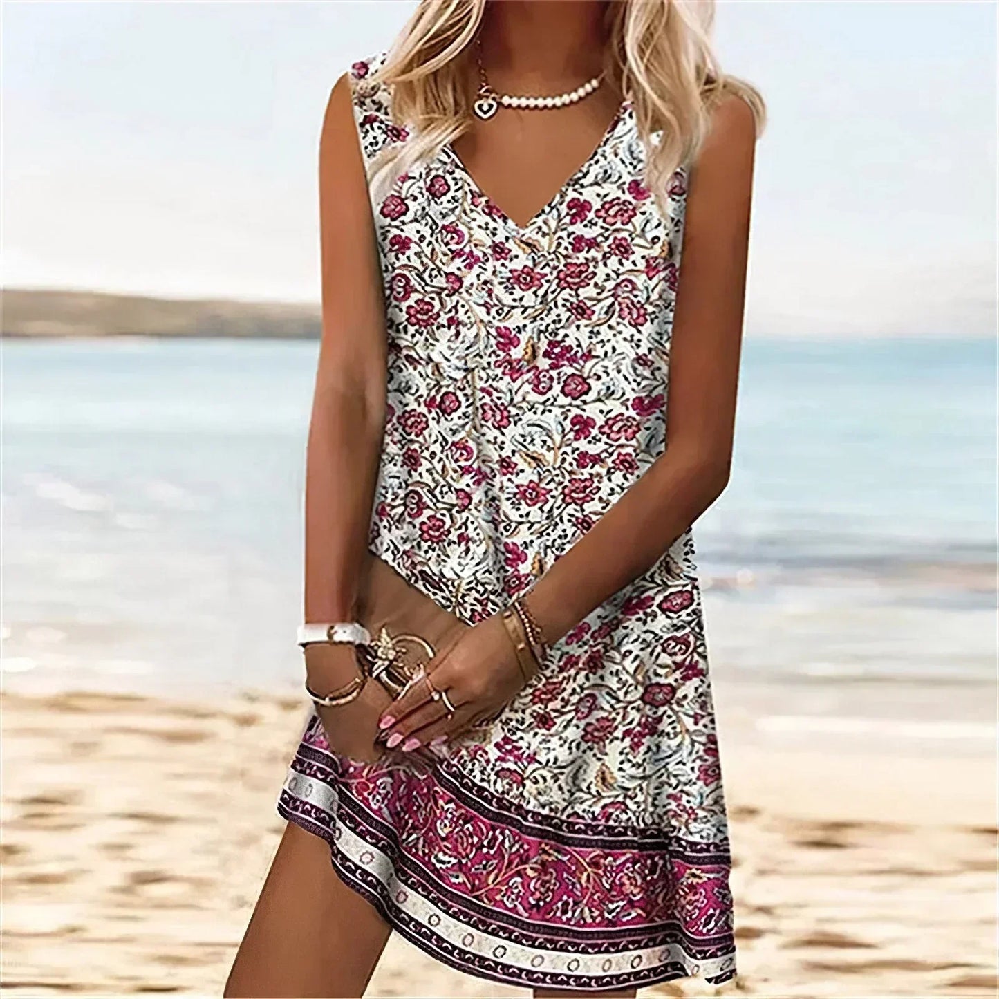 TS | Sleeveless mini dress with V-neckline