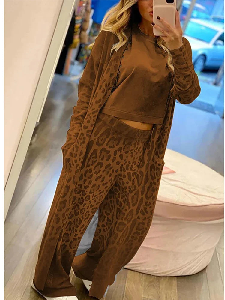 TS | Cardigan with leopard print and trousers