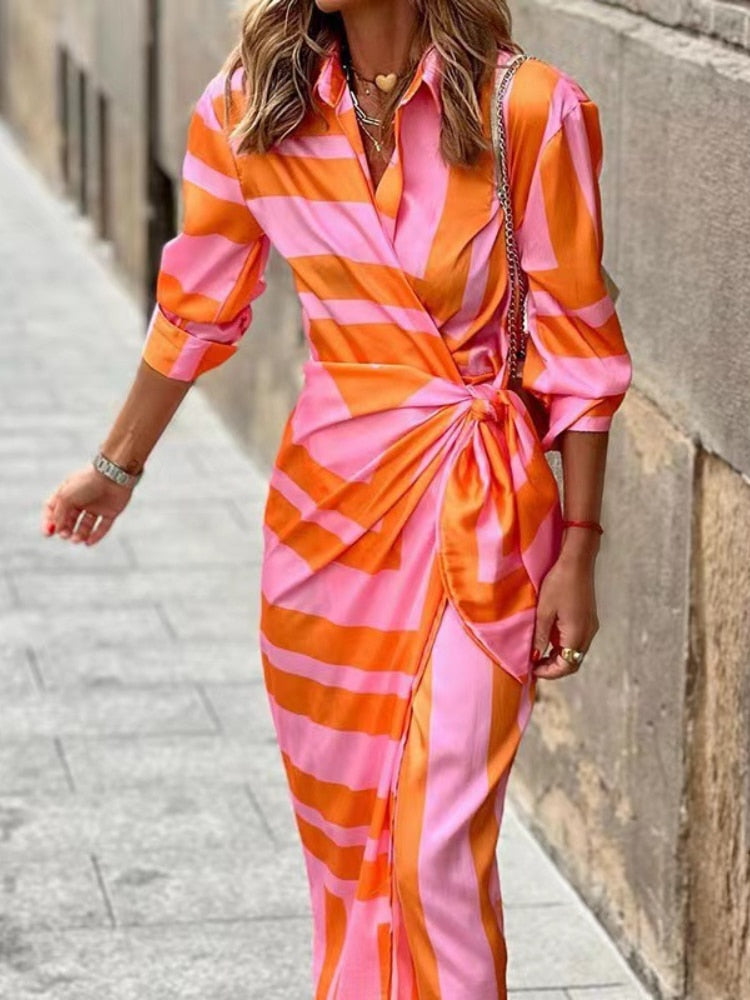 TS | Summer dress with scarf and necklace