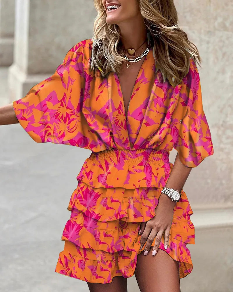 LM | Stylish mini dress with print