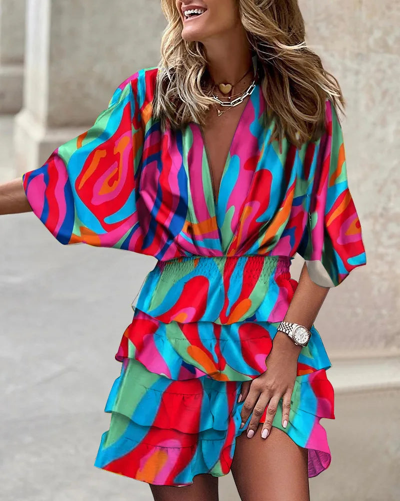 LM | Stylish mini dress with print