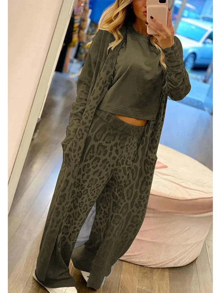 TS | Cardigan with leopard print and trousers