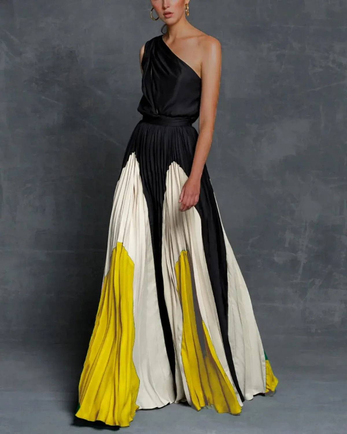 LM | Delaide maxi dresses with one shoulder section