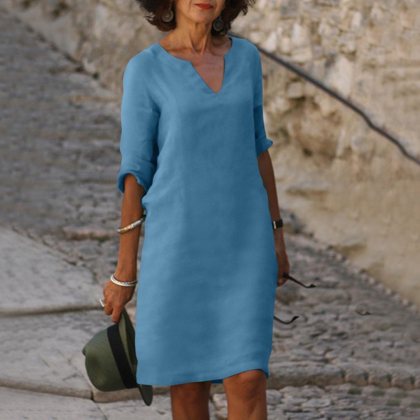 TS | Midi dress with V-neck