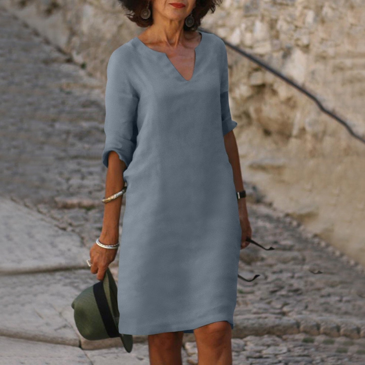 TS | Midi dress with V-neck