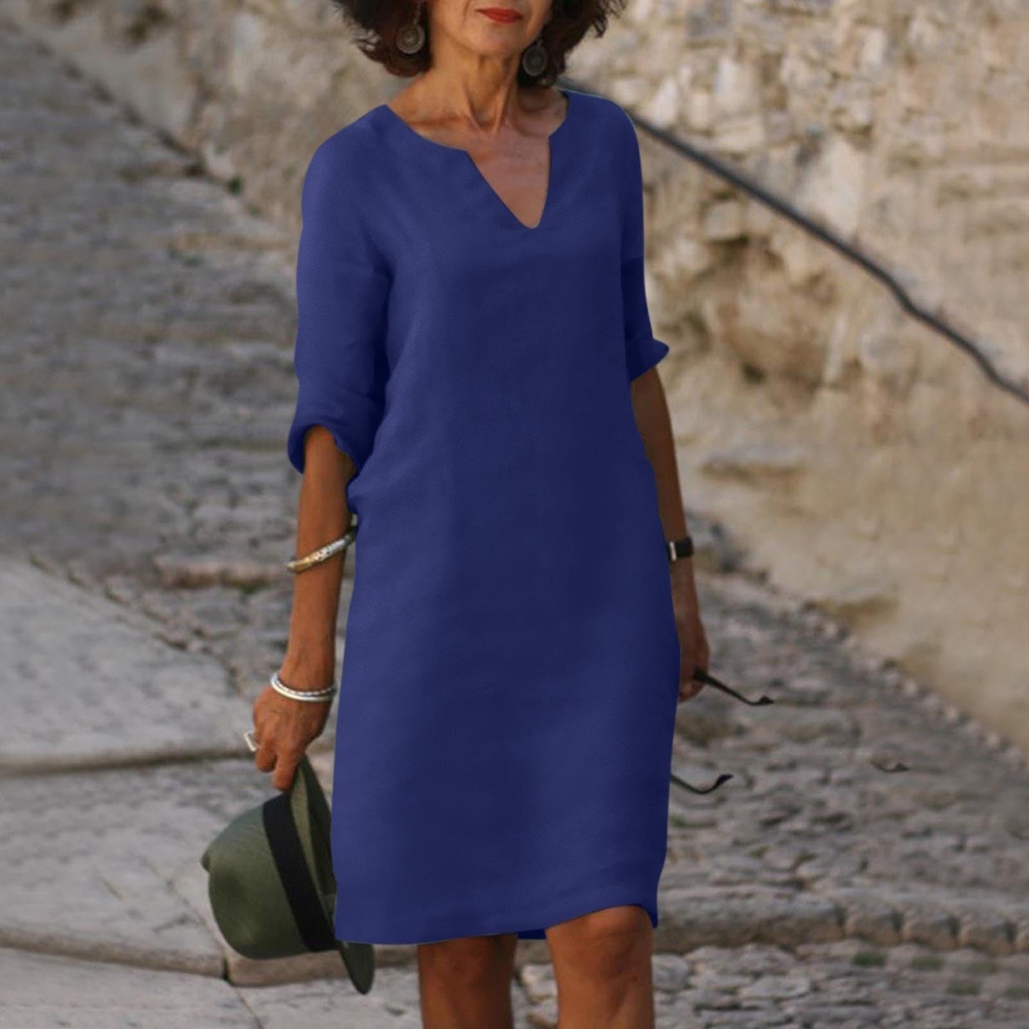 TS | Midi dress with V-neck