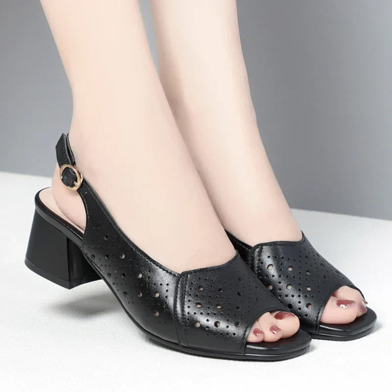 LD | Fishmouth Echt Leer Vrouwen Sandalen