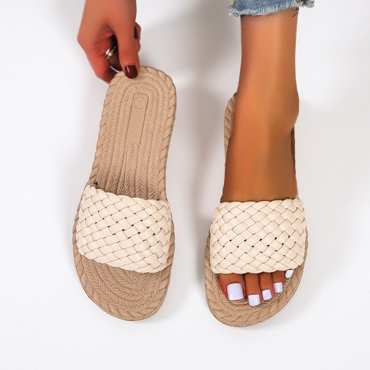 LD | Minimalist Slide Strand Dames Sandalen