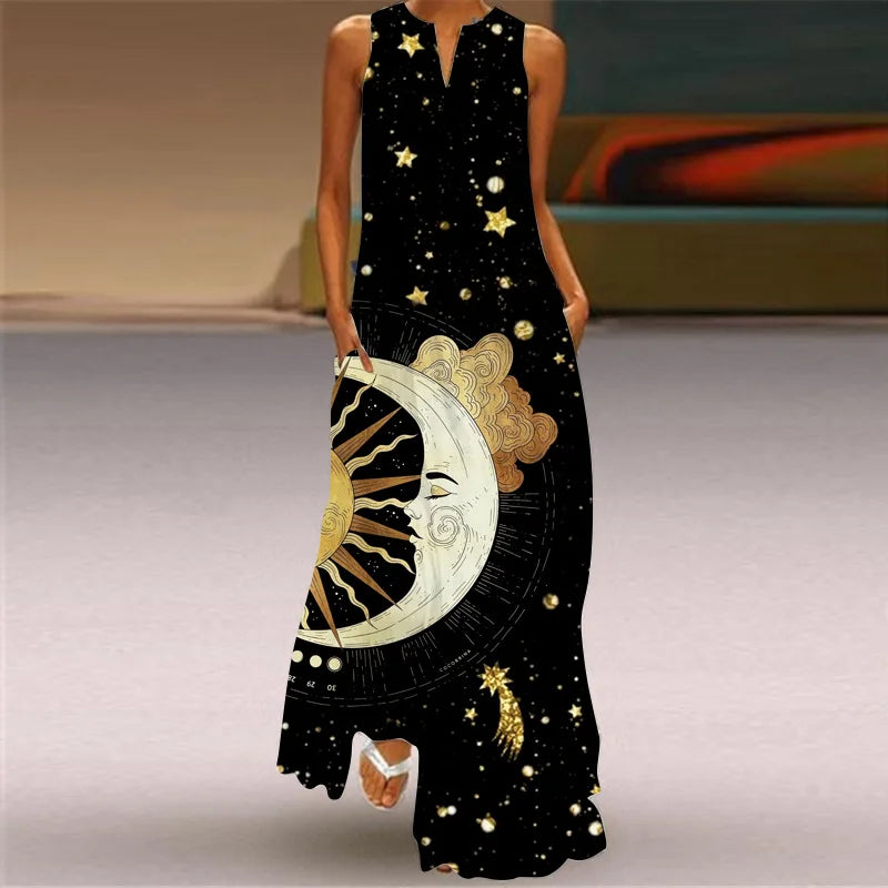 LD | Zomer Sexy Maxi Jurken Vrouwen Mouwloos V-Hals Badjas Party 2025 Retro Los Strand Vestidos Y2k S-5XL