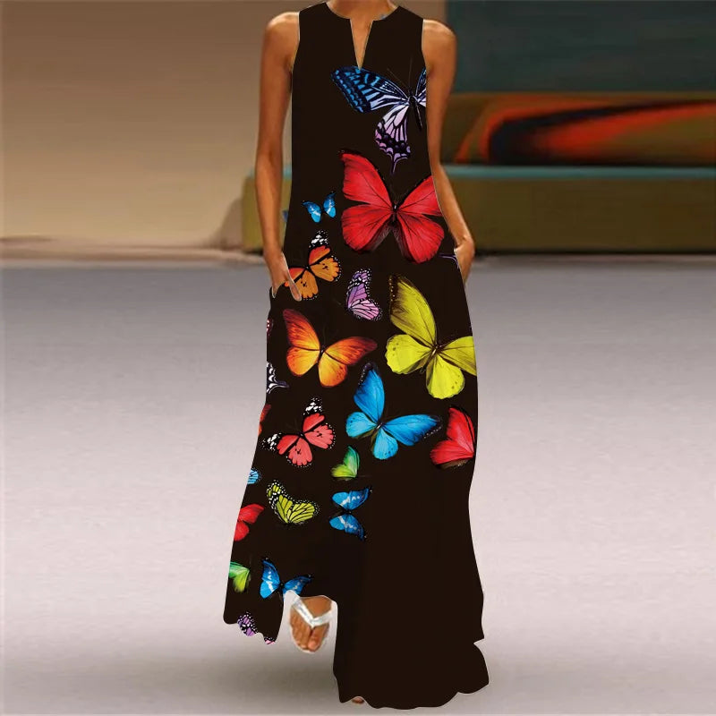 LD | Zomer Sexy Maxi Jurken Vrouwen Mouwloos V-Hals Badjas Party 2025 Retro Los Strand Vestidos Y2k S-5XL