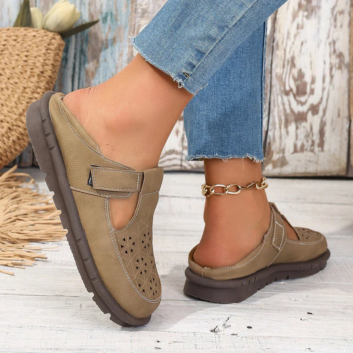 LD | Retro Literatuur Kunst Dikke Tong Grote Teen Sandalen