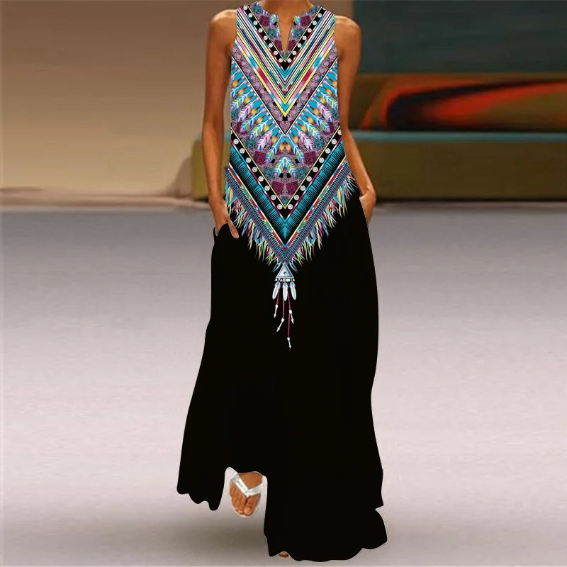 LD | Zomer Sexy Maxi Jurken Vrouwen Mouwloos V-Hals Badjas Party 2025 Retro Los Strand Vestidos Y2k S-5XL