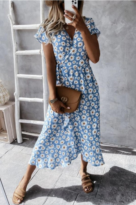 TS | Daisy flower midi dress loved by you