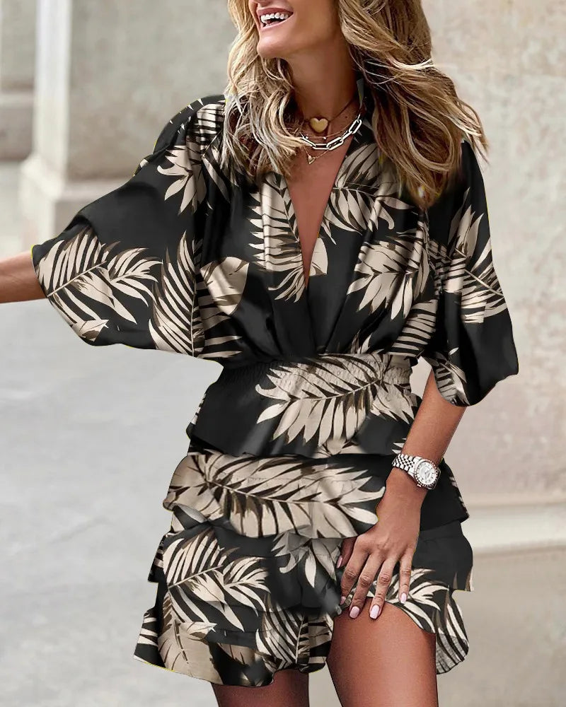 LM | Stylish mini dress with print