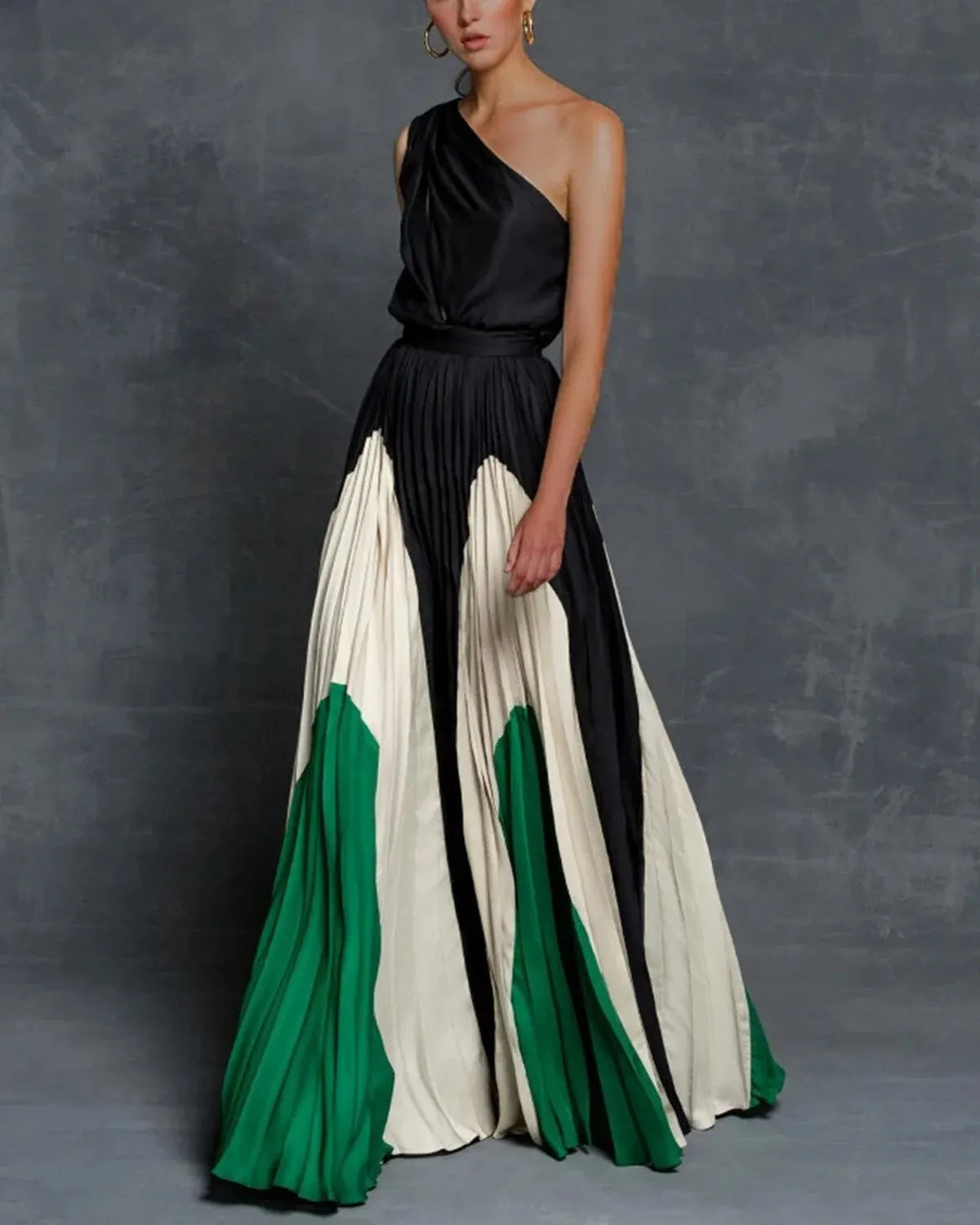 LM | Delaide maxi dresses with one shoulder section
