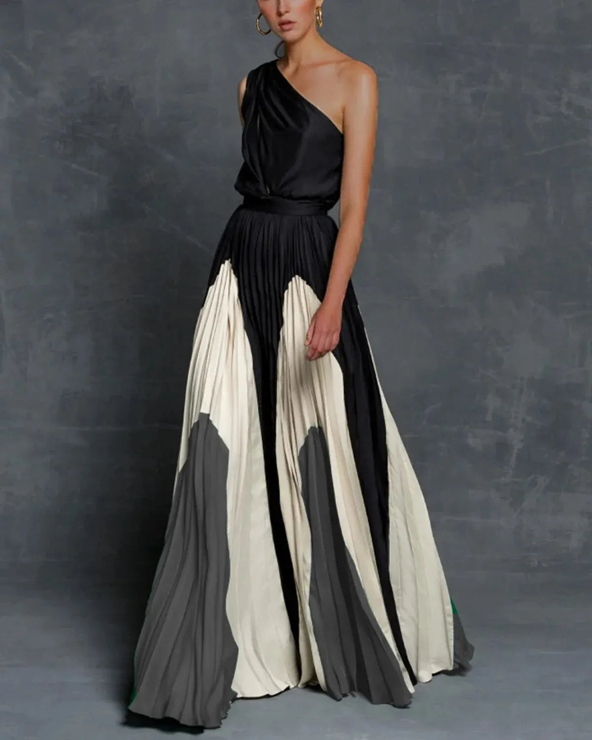 LM | Delaide maxi dresses with one shoulder section